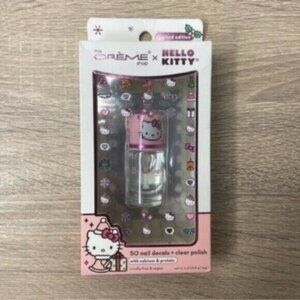 Hello Kitty x The Crème Shop Nail Decals + Clear Nail Polish NWT